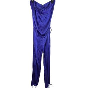 Indah Silk‎ Strapless Jumpsuit Purple